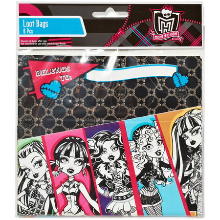 Monster High Treat Bags, Pack of 8, Party Supplies