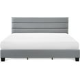thumbnail image 5 of ClickDecor Hudson Upholstered Platform Bed with Straight Tufted Headboard, Mattress Foundation, No Box Springs Needed, Wood Frame Slat Support with Easy Assembly, Queen Size, Gray Weave, 5 of 11