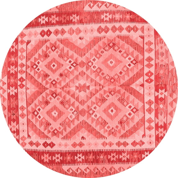 Ahgly Company Indoor Round Southwestern Red Country Area Rugs, 3' Round