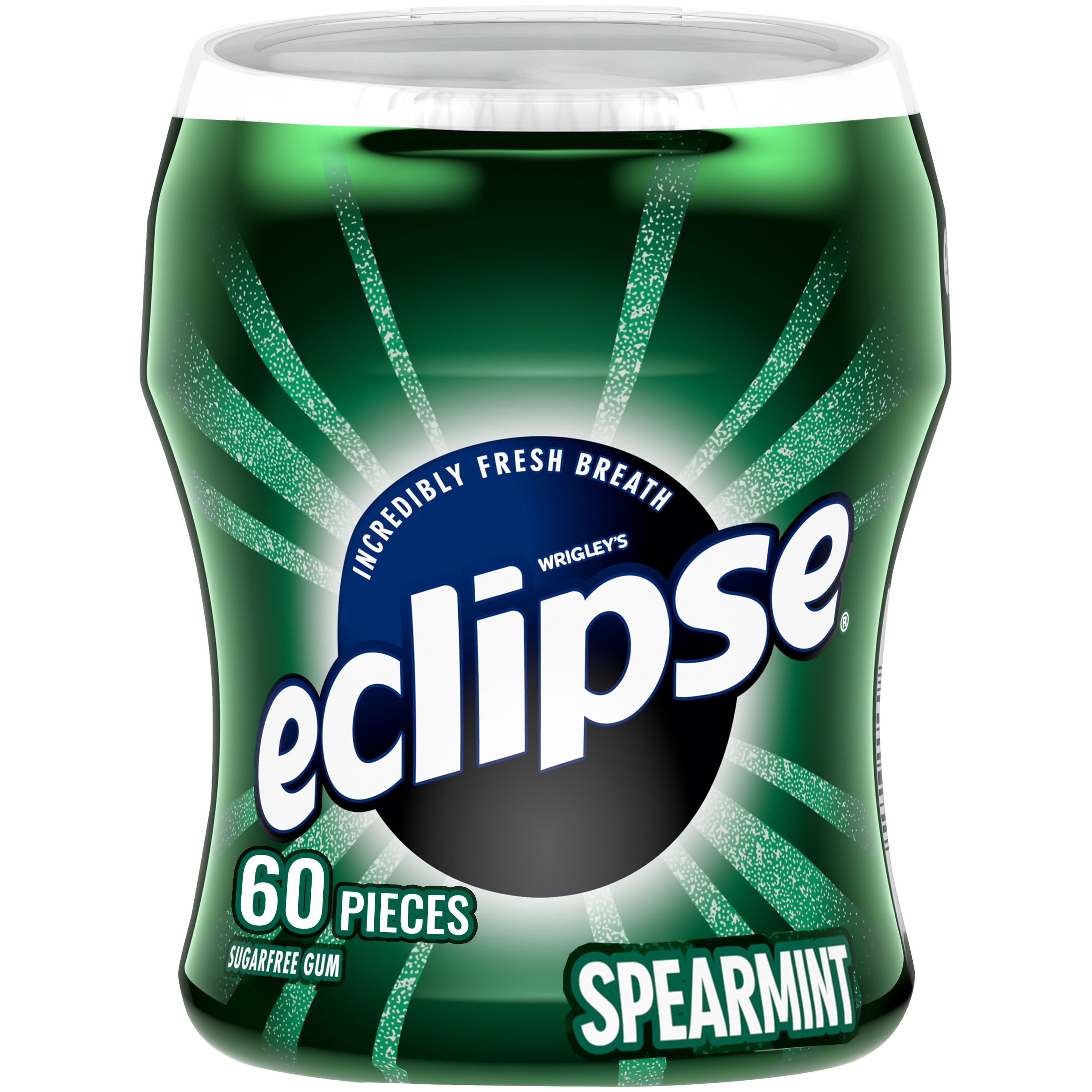 (4 pack) Eclipse Spearmint Sugar Free Chewing Gum Bulk pack - 60 Pieces Bottle