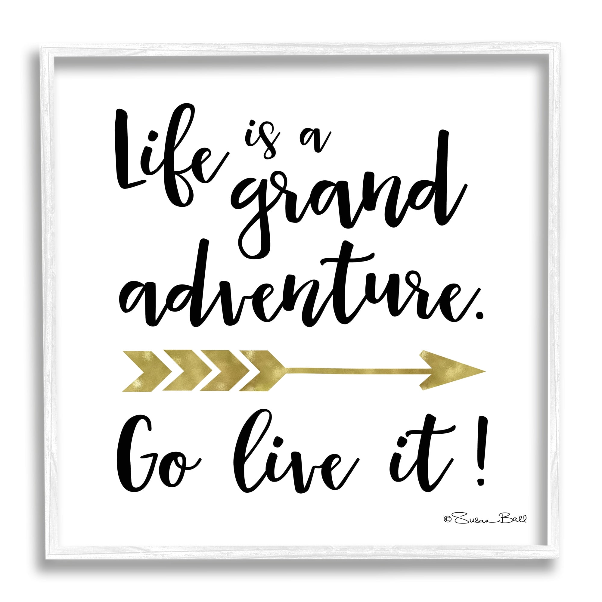 Stupell Industries Life is a Grand Adventure Boho Inspirational Sign,17 x 17, Design by Sn Ball