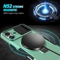 thumbnail image 5 of Allytechgroup Magnetic for iPhone 16 Plus Case with Kickstand, [Slide Camera Cover] Rotatable Ring Holder Stand Military Grade Drop Protection Back Cover for iPhone 16 Plus, Lightgreen, 5 of 10