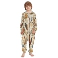 thumbnail image 2 of Soft Big Kids Onesie Pajamas Cozy Loose-Fit Jumpsuits for kids with Pockets for Christmas Lounge & Play Vintage Flowers and Hens, 2 of 8