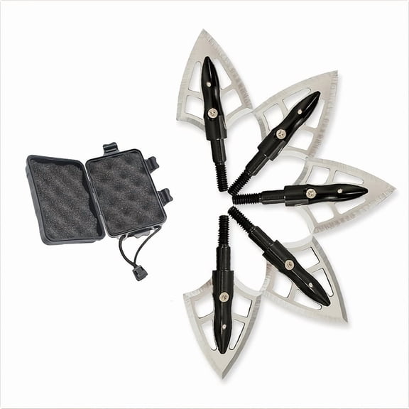 12pcs Broadhead Hunting Arrows with Aluminum 6063 Shafts & Stainless Steel Blades - Secure Screw Design for Recurve/Compound Bows, Anodized Black Finish, 6.5" Lightweight Arrows