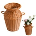 thumbnail image 2 of BinKFF Tabletop Woven Rattan Vase for Flowers, Dining Table Centerpiece, Rustic Country Style Rattan Basket Vase, Farmhouse Wicker Woven Bouquet Vase for Home Decor, 2 of 7