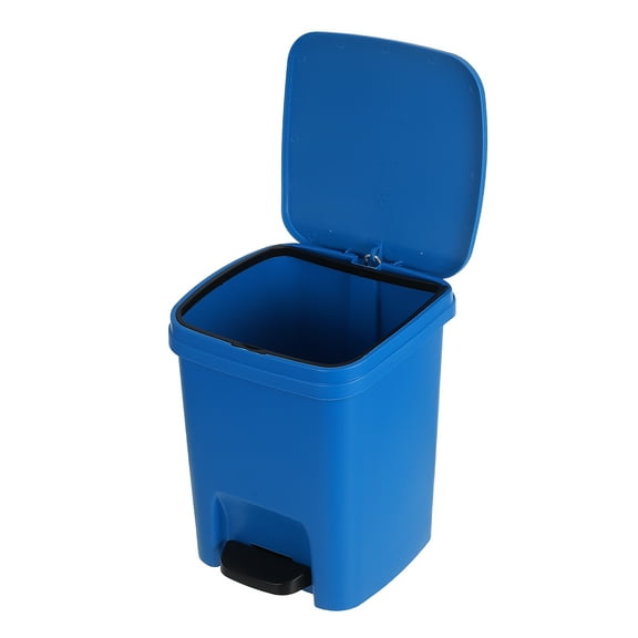 MUSEYA Home Foot Pedal Trash Can with Swing Lid and Blue