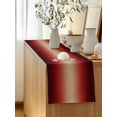 thumbnail image 5 of Table Runner 60 Inches Long for Kitchen Dining, Dark Red Ombre Dresser Scarf Farmhouse, Dining Table Decorations for Wedding/Parties, Modern Yellow Gradient Farmhouse Art 13 x 60 In, 5 of 8