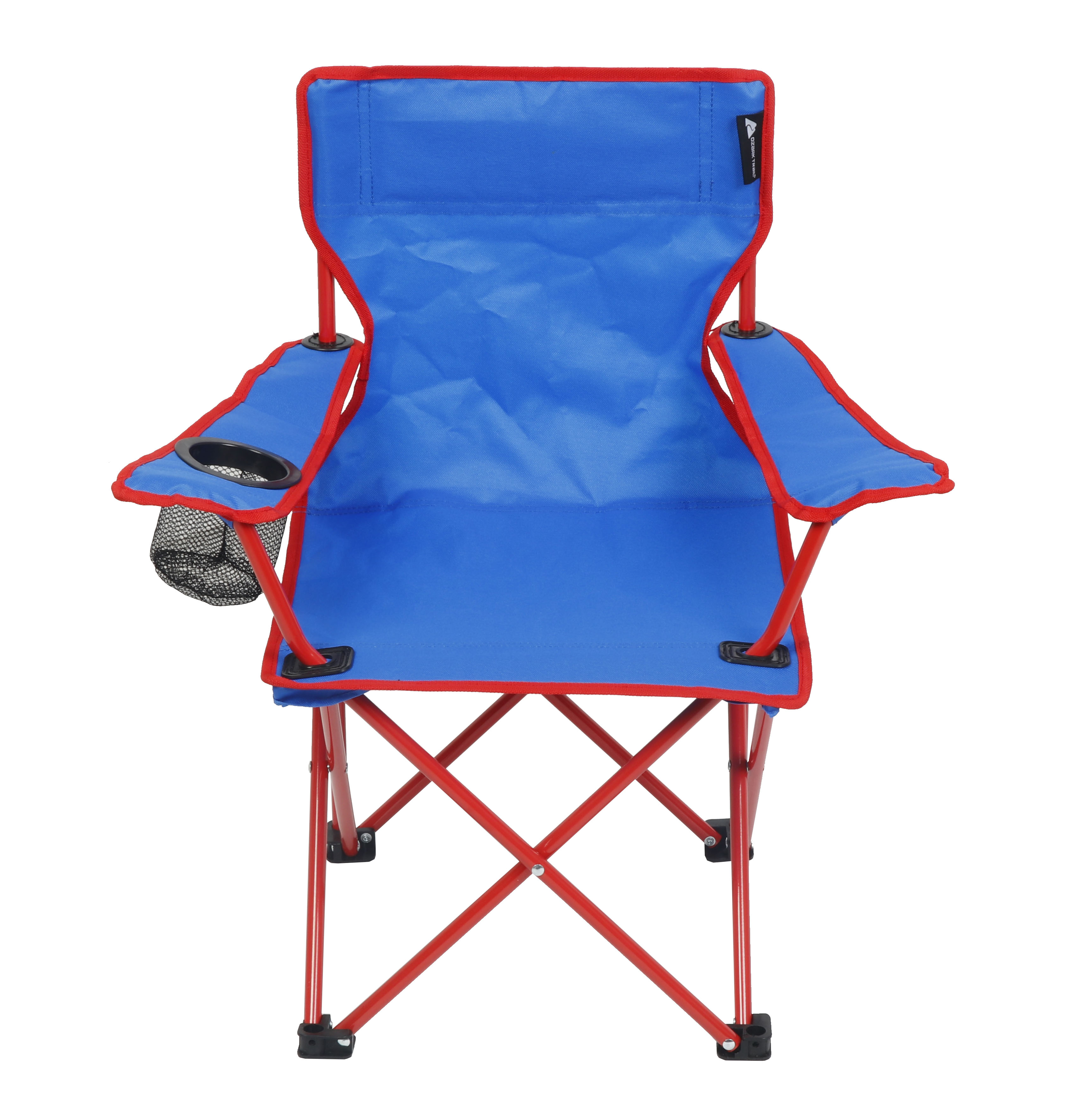 Ozark Trail Kids Quad Camp Chair with Cupholder, Blue