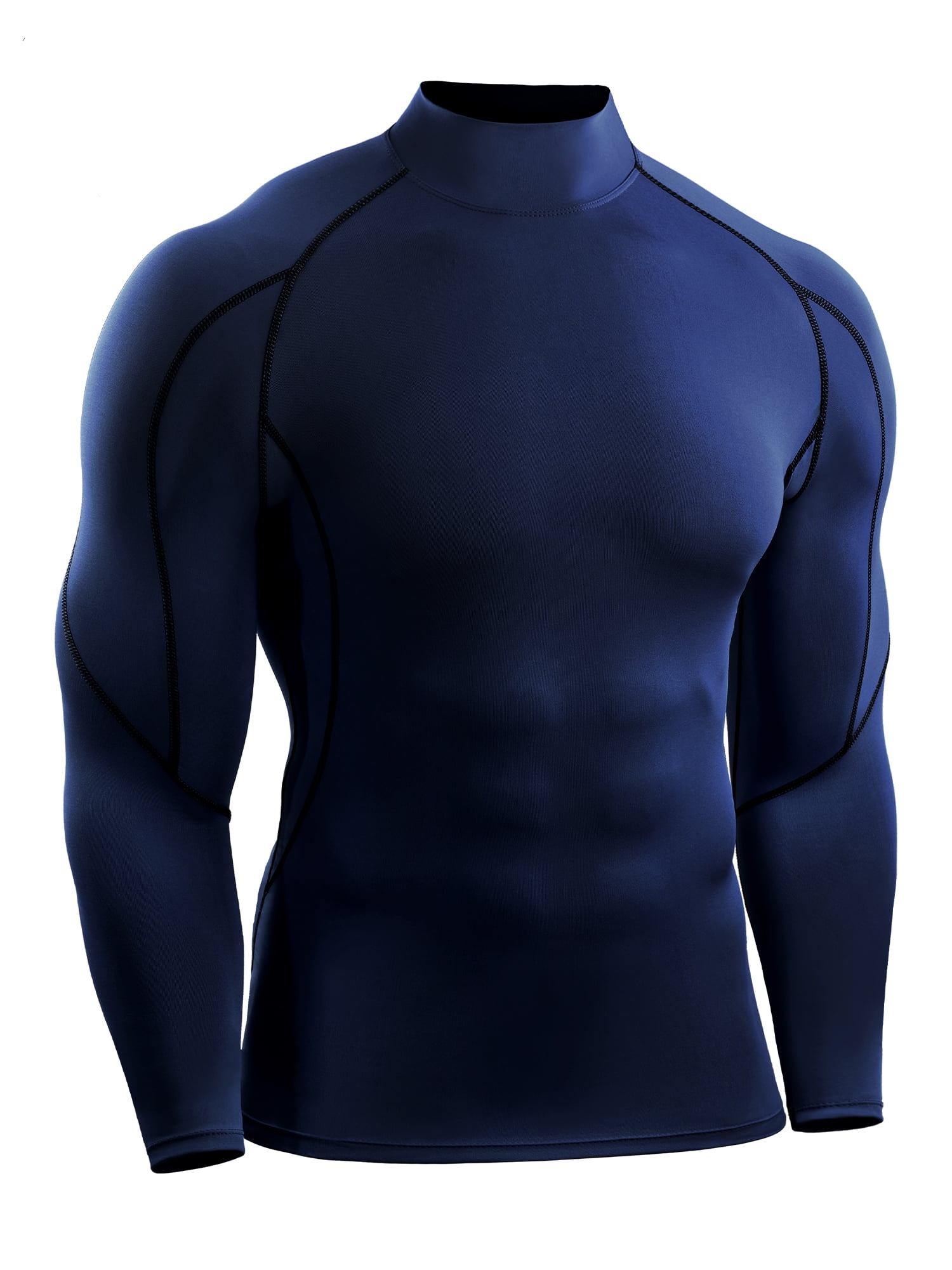 Mens Black Compression Long Shirts Tops New Sports Gym Run Base New Skin 