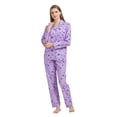 thumbnail image 3 of GLOBAL Womens 100% Cotton Notch Collar Pajama Set Homewear with Pockets, Spring & Summer, 2-Piece, Sizes S to 3X, 3 of 7