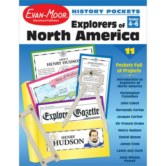 Pre-Owned Evan-Moor History Pockets: Explorers of North America, Grade 4 - 6 Teacher Resource
