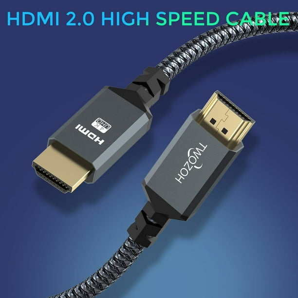 Twozoh HDMI 2.0 Cable 10M, High Speed 4K HDMI Cable, Support HDR, 3D Audio,  Ethernet for TV, Xbox, PS4, PS3, PC, Monitor