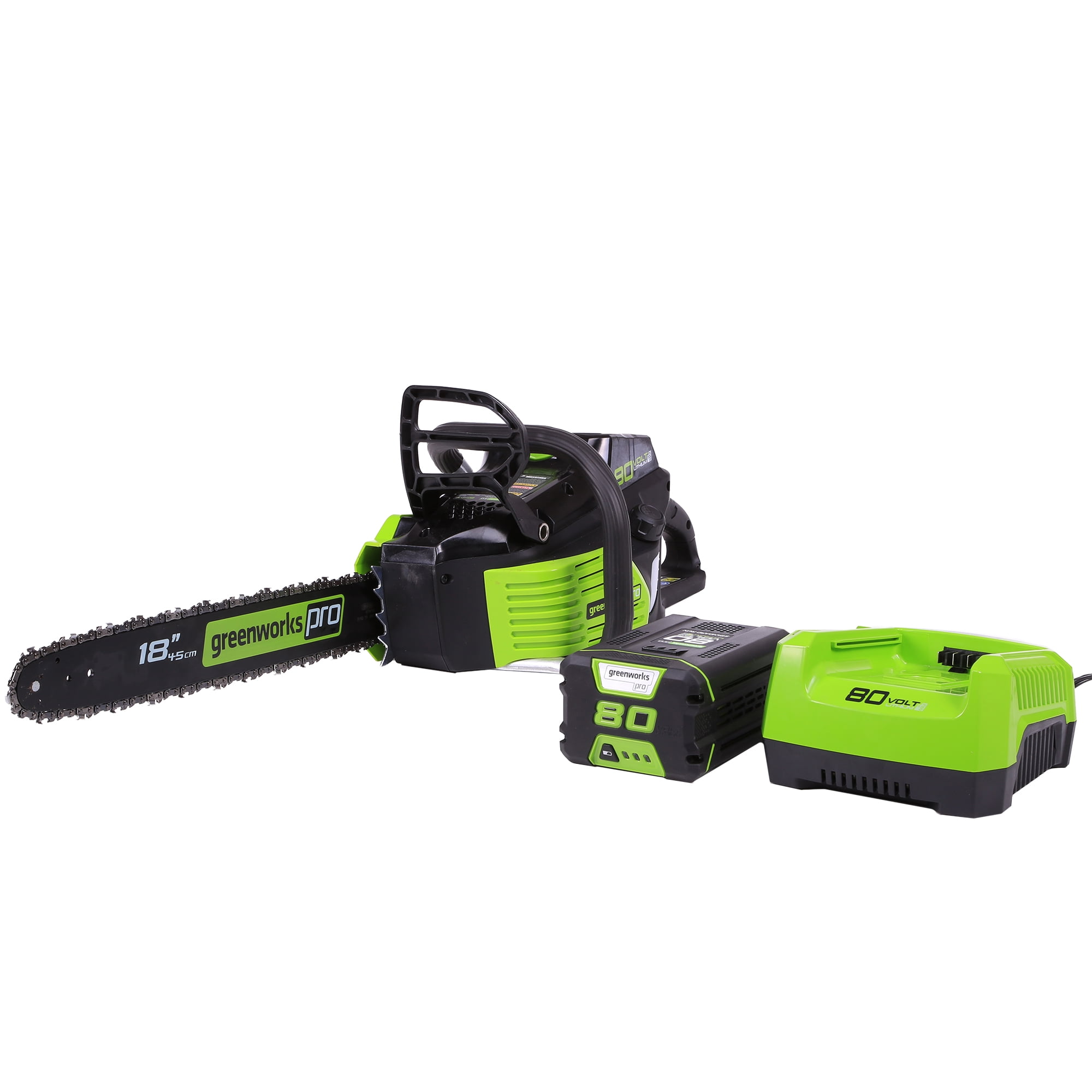 Greenworks 80V 18" Chainsaw with 2Ah Battery and Charger 2000002