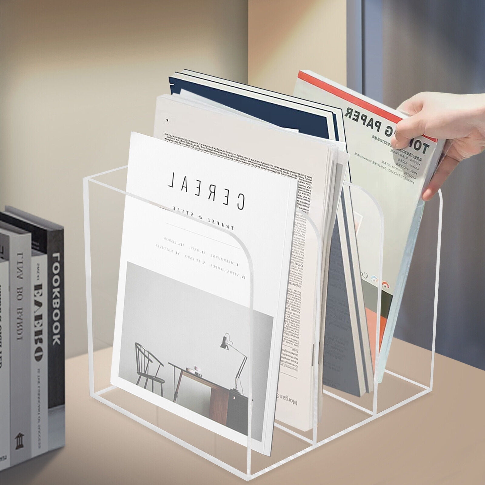 Miumaeov Desk Organizers and Accessories Clear Acrylic Magazine Holder
