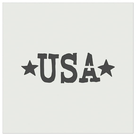 USA with Stars Patriotic Fun Text DIY Cookie Wall Craft Stencil - 5.5 Inch