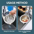 thumbnail image 4 of Cesta de drenaje para fregadero de cocina, cesta coladora de acero inoxidable con forma de cisne, colador de fregadero colgante multifunción para filtro de residuos de alimentos y limpieza de frutas y, 4 of 6