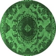 thumbnail image 1 of Ahgly Company Indoor Round Oriental Emerald Green Industrial Area Rugs, 5' Round, 1 of 4