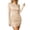 Beige, variant on Yangnuo Womens Trendy One-Shoulder Long Sleeve Glitter Ruched Bodycon Mini Dresses for Women Women's Shimmering Off-shoulder Long-sleeved Bodycon Dress