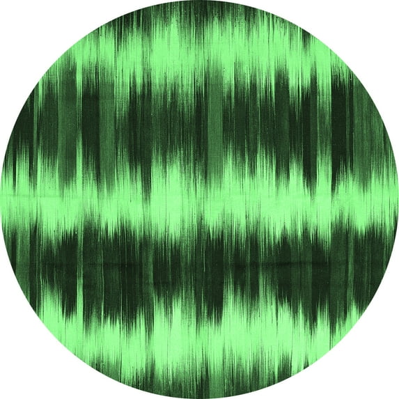 Ahgly Company Indoor Round Abstract Emerald Green Contemporary Area Rugs, 5' Round