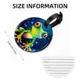 thumbnail image 5 of Starry Sky Frog 2Pcs PU Leather Round Luggage Tags with Privacy Cover and Name ID Tag for Suitcase, Handbags, Backpacks, School Bags, 5 of 6