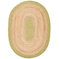 thumbnail image 2 of SAFAVIEH Braided Carina Bordered Reversible Area Rug, Green/Natural, 4' x 6' Oval, 2 of 11