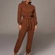 thumbnail image 2 of Monos Para Mujer Elegante Primavera Otoño Cuello en V Manga Larga Color Sólido Cremallera Con Capucha Casual Cinturón Cierre Mono Odeerbi  ODB148000, 2 of 9