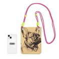 thumbnail image 4 of Lightweight Crossbody Cell Phone Purse Bag with Arm Band, Wallet & Key Pouch for Walking, Travel and Hiking, Bulldog Sketch, Fuchusia, 4 of 7