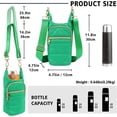 thumbnail image 3 of Water Bottle Holder with Strap Water Bottle Carrier Bag Quilted Puffer Sling Purse Crossbody Hydro Bag for Women Walking, 3 of 6