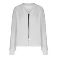 thumbnail image 4 of Gytharion Women's V-Neck Cardigan Jackets Fashionable Solid Long Sleeve Full Zip Casual Coat Winter Loose Comfy Fleece Warm Outerwear, 4 of 5