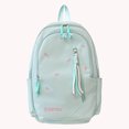 thumbnail image 6 of Nylon School Backpack, Lightweight Backpack with Bow Pendant, Spacious Trendy Backpack for Travel College Work (Light Green), 6 of 6
