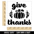 thumbnail image 2 of Give Thanks with Pumpkin Autumn Fall Self-Inking Rubber Stamp Ink Stamper - Blue Ink - Large 1-1/2 Inch, 2 of 7