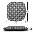 thumbnail image 6 of Abstract Chair Seating Cushion, Design of Flower and Geometric Inspired Shapes Monochrome Layout, Soft Seat Pads for Office with Anti-slip Backing, 16"x16", Charcoal Grey and White, by Ambesonne, 6 of 6