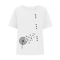 thumbnail image 4 of IROINNID Fashion Women Summer Loose Button Down Print Round-Neck Fashion T-Shirt Short Sleeve Casual Blouse, 4 of 5