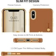 thumbnail image 2 of iPhone X Case, iPhone Xs Case, Slim Fit Plating Heart Soft TPU with Adjustable Wristband Kickstand Scratch Resistant Shockproof Protective Phone Cover for Apple iPhone X/XS 5.8", Coffee Brown, 2 of 18