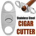 thumbnail image 2 of Stainless Steel Double Guillotine Cigar Cutter Silver, 2 of 8