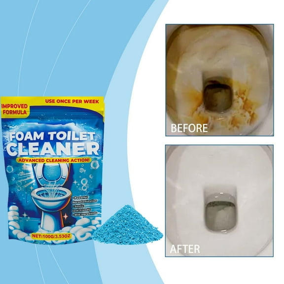 Todaioua Foaming Toilet Cleaner, Bowl Refresh Foaming Toilet Cleaner, Bowl Refresher Toilet Cleaner, Refresh Bowl Powder Foaming Toilet Cleaner, Powerful Sink and Drain Cleaner Powder (2PC)