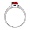 thumbnail image 2 of 2.5 ct Cushion Cut Natural Garnet Solitaire 14K White Gold Womens Engagement Ring, 2 of 6