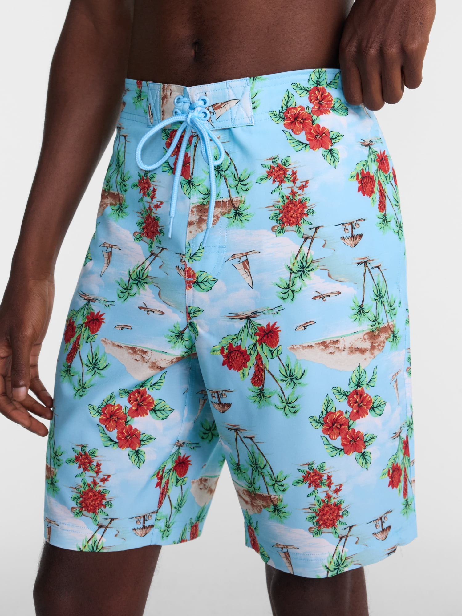 George Men's and Big Men's E-Board Swim Trunks with UPF 50+, 9" Inseam, Sizes S-3XL
