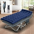 thumbnail image 1 of Slsy Folding Camping Cot, 28" Wide Folding Cot Heavy Duty Portable Sleeping Cot for Adults with 2-Sided Mattress & Carry Bags, 1 of 11
