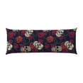 thumbnail image 2 of Gaeub Roses Skulls Printed Long Body Pillowcase Envelope Closure 1 Pack Wrinkle for Night Sweats - 20x54 in, 2 of 8