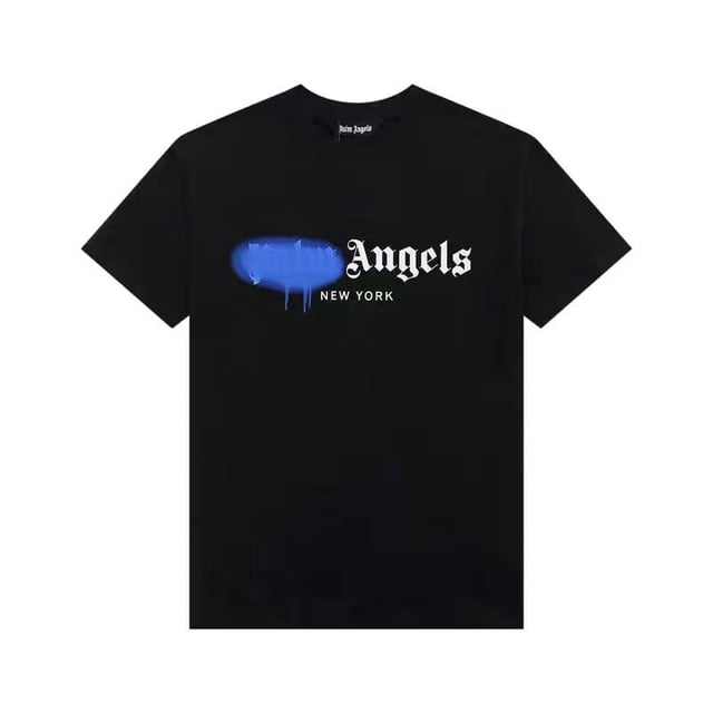 PALM Palm Angel ANGELS21SS letras de graffiti disueltas LOGO suelta cuello redondo camiseta de manga corta verano para hombresGraffiti De Letras Azul Negro