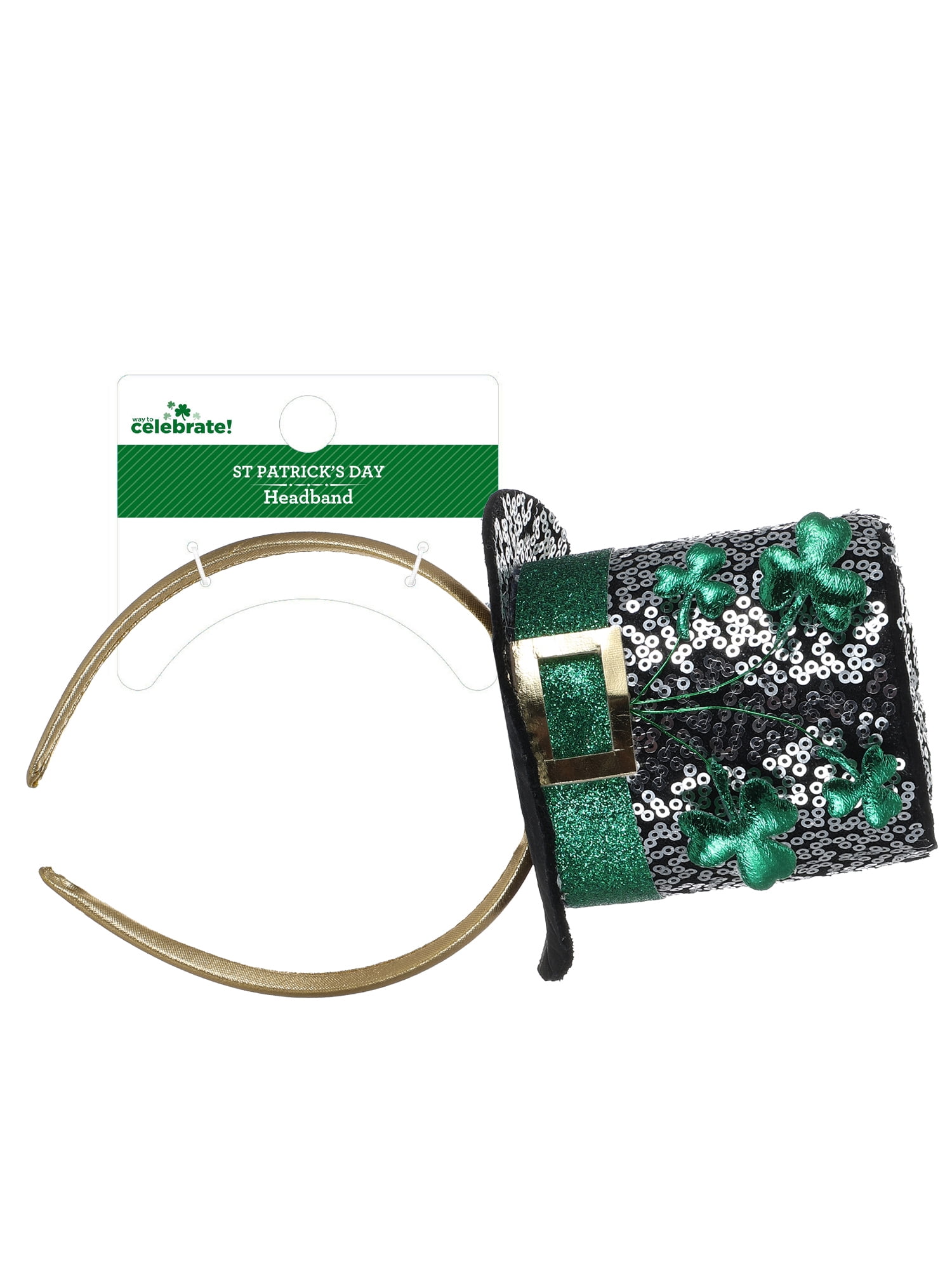 Way to Celebrate St. Patrick's Day Lucky Shamrock Hat Headband , 1 Piece