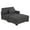 Left Chaise-Charcoal Gray, variant on UIXE Oversized Corduroy Chaise Lounge w/Pillows Indoor Recliner Lounge Chair with Ottoman, Left Arm Chaise Upholstered Single Lounge Sofa, Green