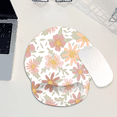 thumbnail image 2 of Pink Flower & Green Leaf Pattern Mouse Pad Wrist Support, Ergonomic Mouse Pad with Wrist Rest, Smooth Surface and Non - Slip PU Base for Pain Relief, Laptop, Office & Home, 2 of 4