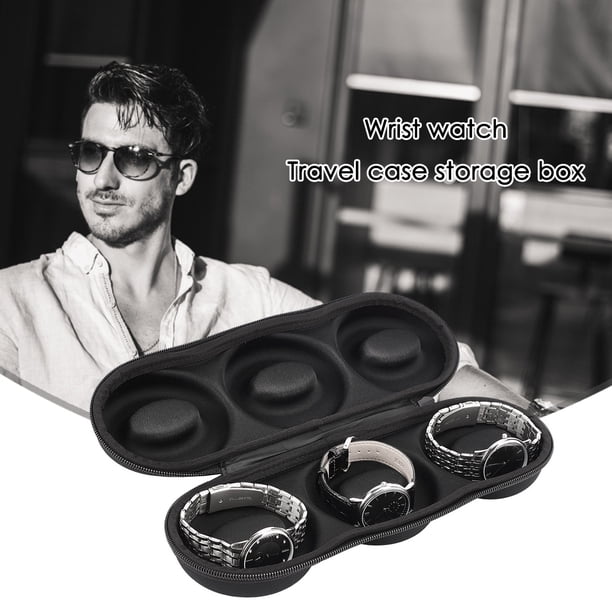 Ver Bolsa De Almacenamiento Bolso Estuche de reloj redondo Estuche de viaje para reloj inteligente de doble abolladura Pequeño Se adapta a todos los relojes de pulsera