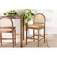 thumbnail image 3 of bali & pari Maryland Modern Bohemian Natural Rattan and Acacia Wood Counter Stool, 3 of 22