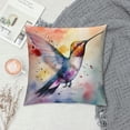 thumbnail image 2 of Creowell Hummingbird Watercolor Painting Square Pillows Cover Case for Cushions Sofa Bed Outdoor Decoration, Zipper Closure, Throw Pillow Cover 1PC 20x20in, 2 of 5
