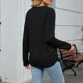 thumbnail image 4 of zbxnLI Long Sleeve Shirts for Women Fall Tunic Tops Solid Color Basic Tees Loose Classic T-Shirts, 4 of 6