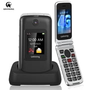 4G Elderly Portable No Contract Foldable Portable Simple Big Button Elderly Mobile Phone with Charging Station Emergency Call Button Dual SIM Card Free 1200Mah Battery