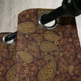 thumbnail image 4 of Ambesonne Paisley Grommet Curtain, Oriental Damask Design, 50" x 54", Redwood and Amber, 4 of 6